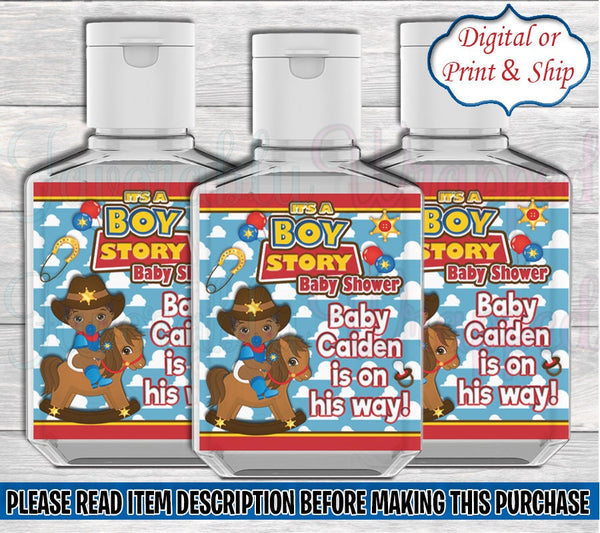 Its a Boy Story Hand Sanitizer Label-Toy Story Baby Shower Hand Sanitizer Label-Toy Story Baby Shower-Baby Shower-It's a Boy-2oz Sanitizer