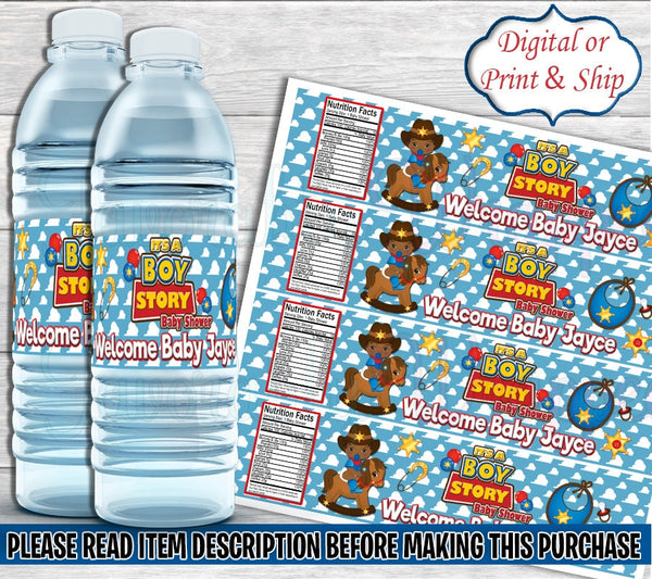 It's a Boy Story Baby Shower Water Bottle Labels-Toy Story Water Label-Toy Story Baby Shower-Water Labels-Baby Shower-It's a Boy-Its a Girl