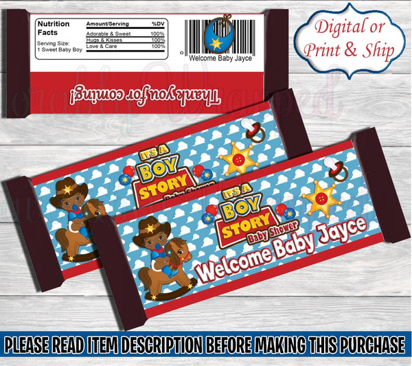 Its a Boy Story Chocolate Bar Wrapper-Toy Story Baby Shower Candy Bar Wrapper-Toy Story Baby Shower-Baby Shower-Its a Girl-Its a Boy