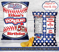 Baseball Chip Bag-All Star Chip Bag Chip Bag-Softball Chip Bag-Baseball Treat Bag-Baseball Birthday-All Star Birthday-Sports Chip Bag