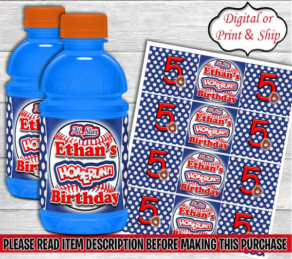 Baseball Gatorade Labels-Sports Drink Label-Baseball Birthday-Sports Party-Gatorade Label-Baseball Chip Bag-Sports Gatorade Label