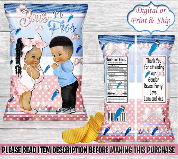 Bows or Fros Chip Bag-Fades or Braids Chip Bag-Fades or Braids Gender Reveal-Pink or Blue Gender Reveal-Barber Chip Bag-Hair Chip Bag