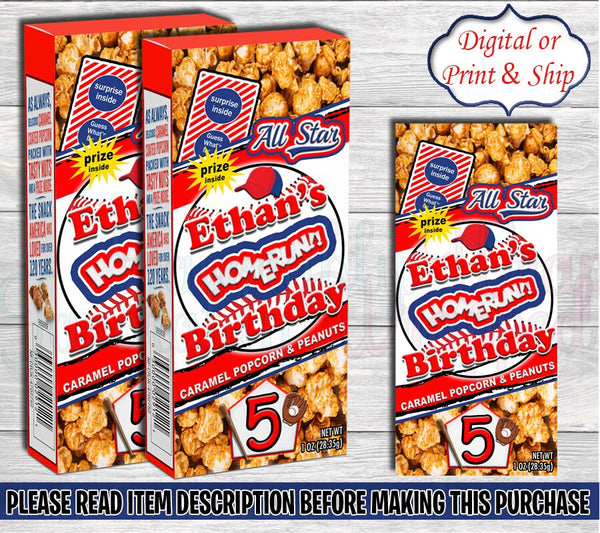 Baseball Cracker Jacks-Baseball Chip Bag-Softball Chip Bag-Baseball Popcorn Bag-Baseball Birthday-All Star Birthday-Sports Chip Bag
