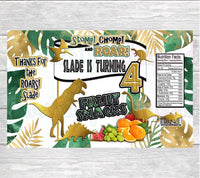 Stomp Chomp and Roar Fruit Snacks-Stomp Chomp and Roar Chip Bag-Dinosaur Fruit Snack-Dino Birthday-Dinosaur Decoration-Dinosaur Chip Bag