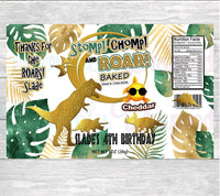 Stomp Chomp and Roar Goldfish Cracker-Stomp Chomp and Roar Chip Bag-Dinosaur Chip Bag-Dino Birthday-Dinosaur Decor-Dinosaur Goldfish Cracker