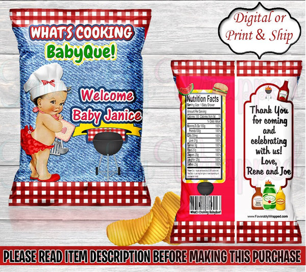 BabyQue Baby Shower Chip Bag-BBQ Baby Shower-BabyQue Baby Shower-Baby-Q-BabyQue Treat Bag-BBQ Favor Bags-Babyque Chip Bag