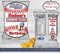 Baseball Chip Bag-All Star Chip Bag Chip Bag-Softball Chip Bag-Baseball Treat Bag-Baseball Birthday-All Star Birthday-Sports Chip Bag