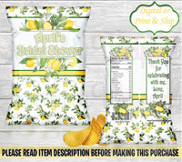 Lemon Chip Bag-Lemonade Chip Bag-Lemonade Baby Shower-Lemonade Bridal Shower-Lemon Treat Bag-Lemon Favor Bag-Lemon Water Label-Lemon Hershey