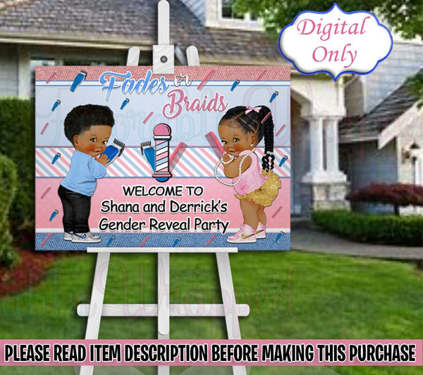 Fades or Braids Gender Reveal Welcome Sign-Fades or Braids Sign-Welcome Sign-Hip Hop Gender Reveal Welcome Sign-Fades or Braids Chip Bag