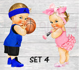 Layup or Makeup Charger Insert-Layup or Makeup Gender Reveal Party-Free Throws or Pink Bows Chip Bag-Free Throws or Purple Bows Chip Bag