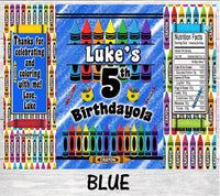 Crayon Chip Bag-Crayon Birthday-Art Chip Bag-Art Birthday-Crayon Favor Bag-Crayon Treat Bag-Crayon Clipart-Art Party-Crayon