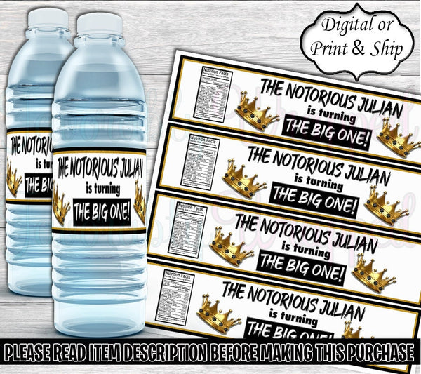 Notorious Water Label-The Notorious One Water Label-Notorious Chip Bag-Notorious-Notorious Birthday-Biggy Chip Bag-Hip Hop Water Label