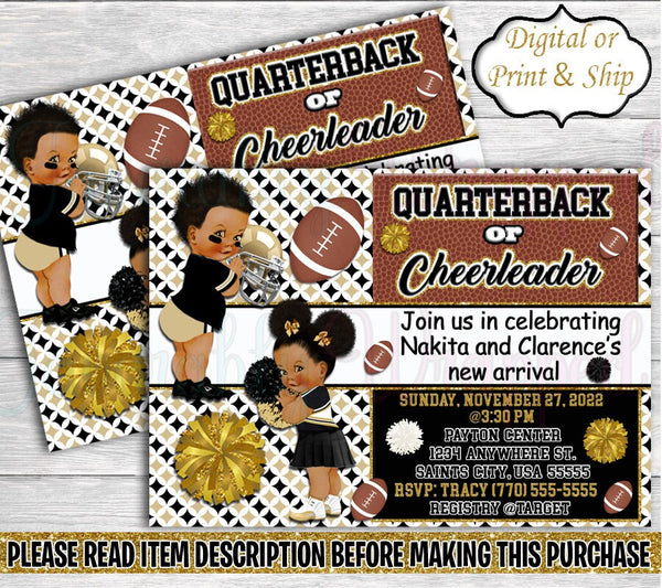 Quarterback or Cheerleader Invitation-Football Invitation-Quarterback or Cheerleader Gender Reveal-Quarterback or Cheerleader Chip Bag