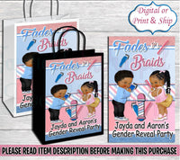 Fades or Braids Gift Bag-Fades or Braids Gender Reveal-Pink or Blue Gender Reveal-Fades or Braids Treat Bag-Fades or Braids Favor Bag
