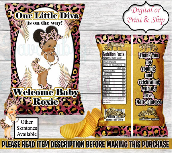 Cheetah Chip Bag-Cheetah Baby Shower-Cheetah Birthday-Leopard Chip Bag-Cheetah Favor Bag-Cheetah Favor Bag-Safari Chip Bag