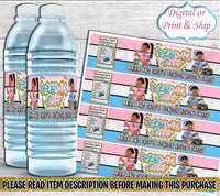 Find'N Out Water Label-Find'N Out Gender Reveal Party-Beauty or Beats Chip Bag-Hip Hop Water Label-90's Chip Bag-80's Water Label