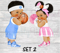 Basketballs or Pompoms Chip Bag-Basketballs or PomPoms Gender Reveal-Free Throws or Pink Bows Decorations-Free Throws or Pink Bows Chip Bag