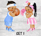 Basketballs or Pompoms Chip Bag-Basketballs or PomPoms Gender Reveal-Free Throws or Pink Bows Decorations-Free Throws or Pink Bows Chip Bag