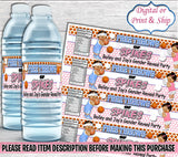 Free Throws or Spikes Water Label-Basketballs or Volleyballs Water Label-Volleyball Water Label-Basketball Water-Free Throws or Pink Bows