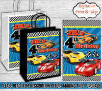 Race Car Gift Bag-Hot Wheels Gift Bag-Race Car Birthday Party-Cars Chip Bag-Hot Wheels Birthday-Race Car Favor Bag-Race Car Treat Bag