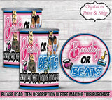 Beauty or Beats Stack Chips Can Label-Beauty or Beats Gender Reveal-Beauty or Beats Chip Bag-Hip Hop Stack Can Chips