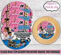 Beauty or Beats Charger Insert-Beauty or Beats Gender Reveal Party-Beauty or Beats Chip Bag-Find'n Out Chip Bag-Beauty or Beats