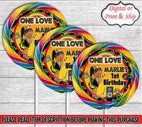 One Love Lollipop Label-Reggae Party-One Love Party-One Love Birthday-One Love Swirl Pop-Reggae Chip Bag-Jamaican Chip Bag-One Love Chip Bag